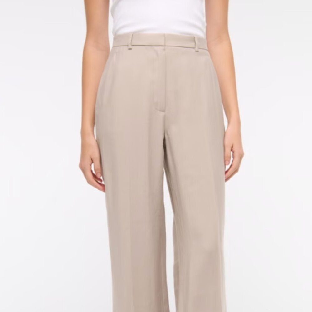 Abercrombie Tailored Lightweight Drapey Wide Leg Pants